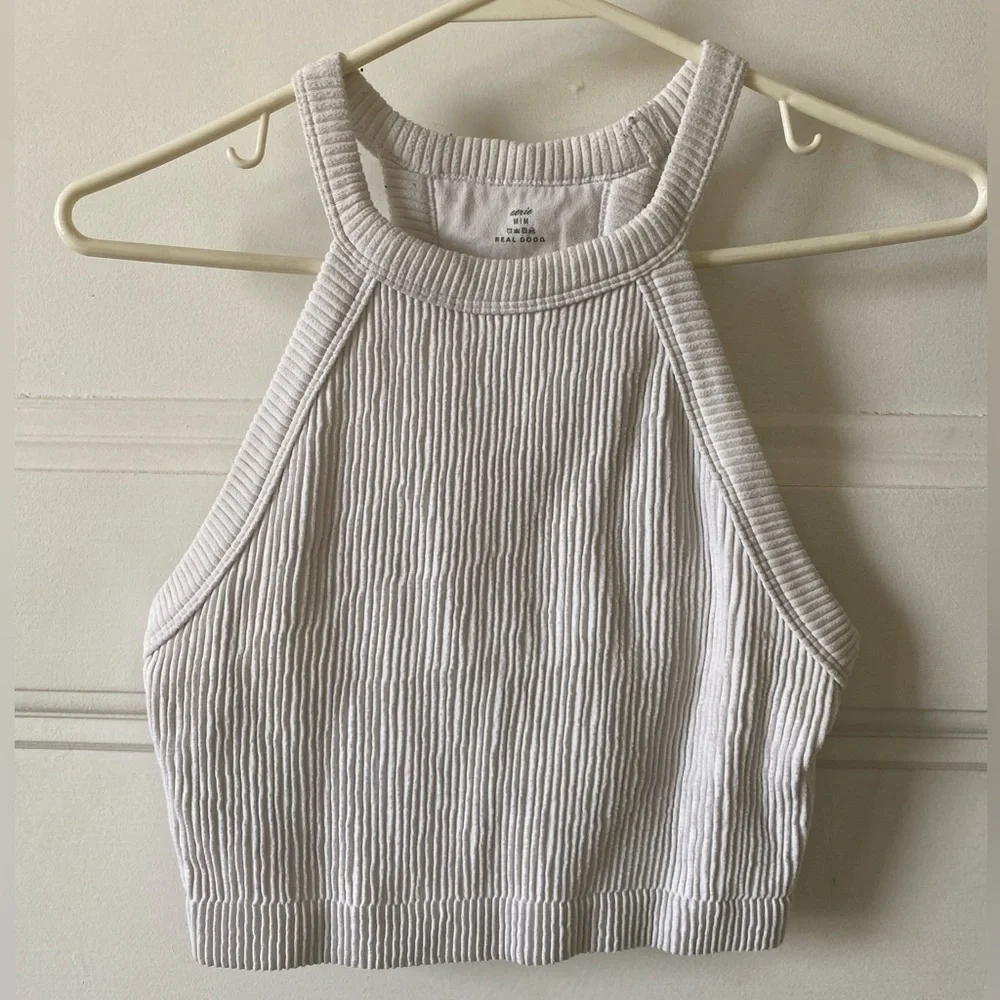 🌻Women's Ribbed White Halter Top - Picture 1 of 5